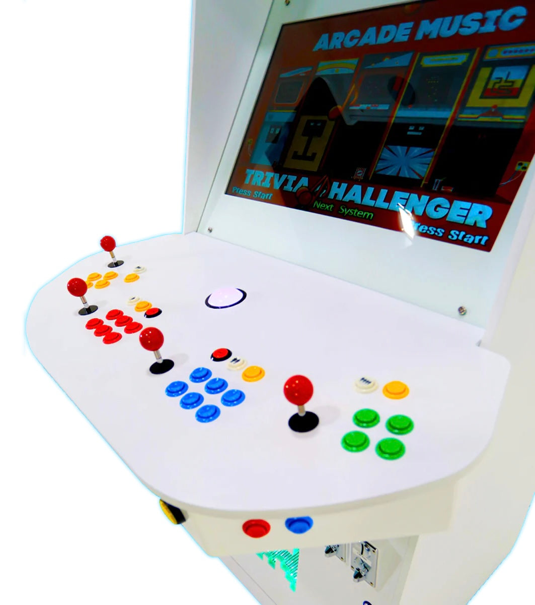 Upright Classic Arcade Machine - White Gloss Finish - 32” Screen - 700 –  Chief Billiards