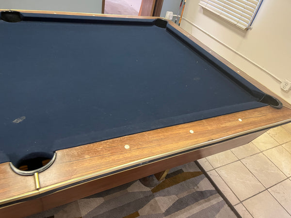 Vintage 8FT Pool Table W/ Ball Return - 1pc Slate - Pre Owned