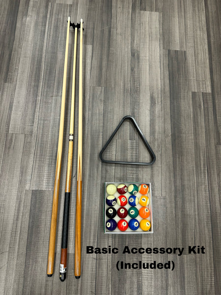Venice Pool Table By Mitchell Billiards 8FT Oversized W/Matching Wall Rack - Stainless Steel