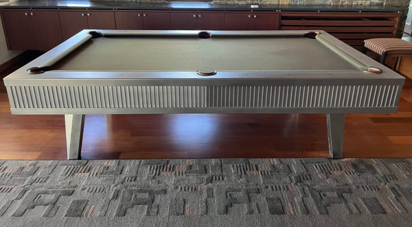 Venice Pool Table By Mitchell Billiards 8FT Oversized W/Matching Wall Rack - Stainless Steel