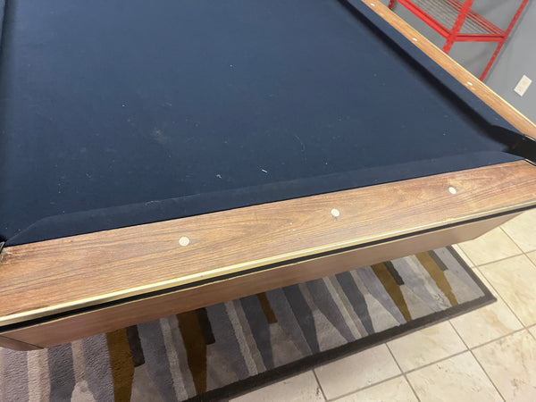 Vintage 8FT Pool Table W/ Ball Return - 1pc Slate - Pre Owned