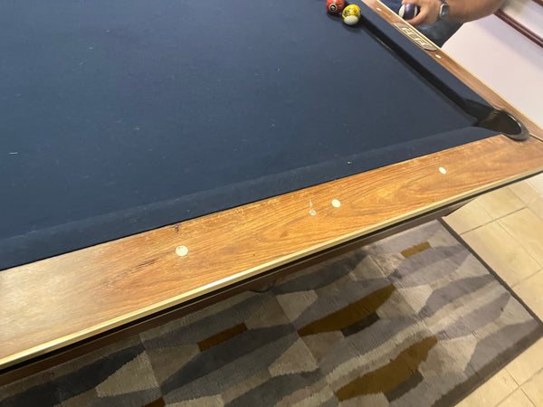 Vintage 8FT Pool Table W/ Ball Return - 1pc Slate - Pre Owned